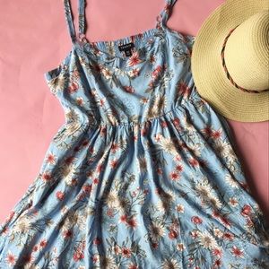 Torrid light blue floral challis sundress